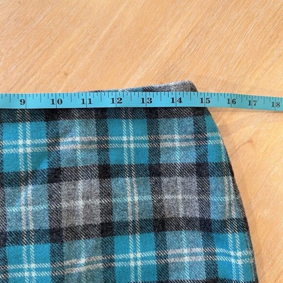 TALBOTS Women’s Blue and Black Plaid Lined A Line Wool Blend Zip Skirt Size 6P - Picture 8 of 10